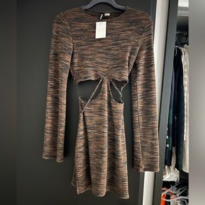 H&M Cutout Brown Dress